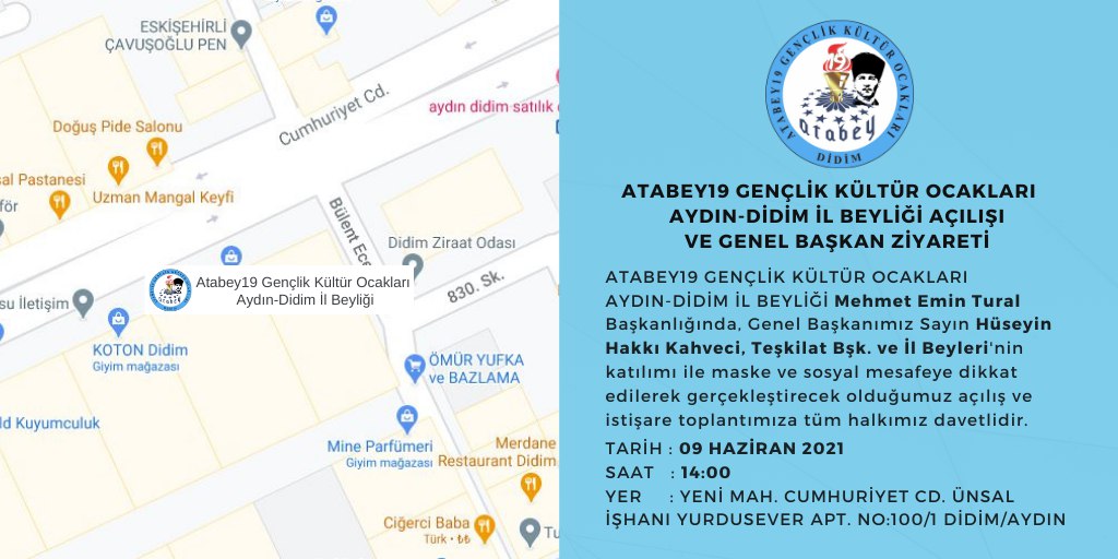 Atabey19 Gençlik Kültür Ocakları Aydın-Didim İl Beyliği Açılışı ve Genel Başkan Ziyareti