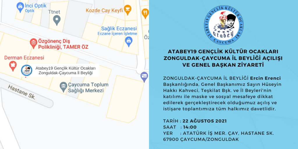 Atabey19 Gençlik Kültür Ocakları Zonguldak-Çaycuma İl Beyliği Açılışı ve Genel Başkan Ziyareti		